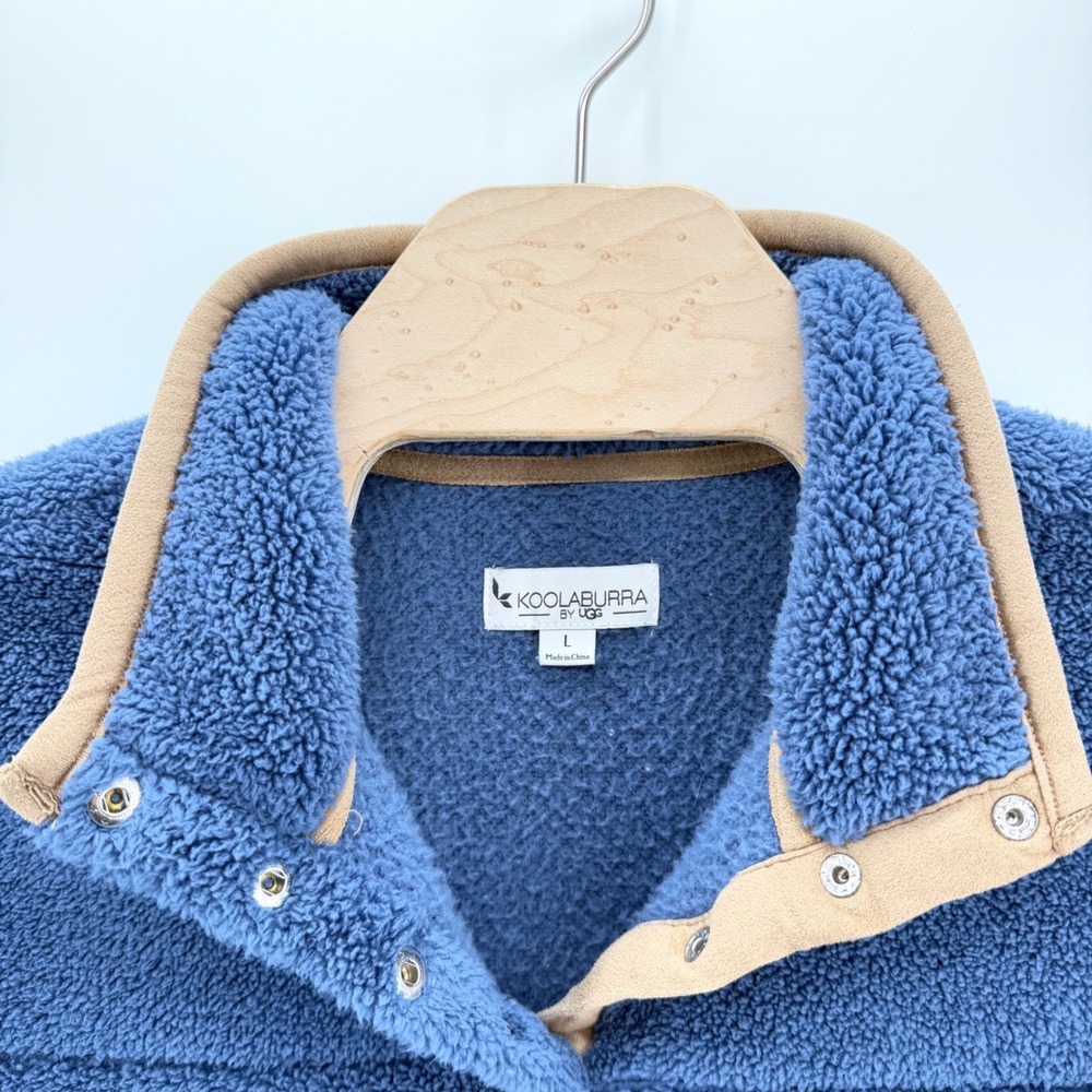 Koolaburra by UGG Fleece Pullover Womens Large Blue Sherpa Gorpcore Mock Neck - Picture 8 of 10
